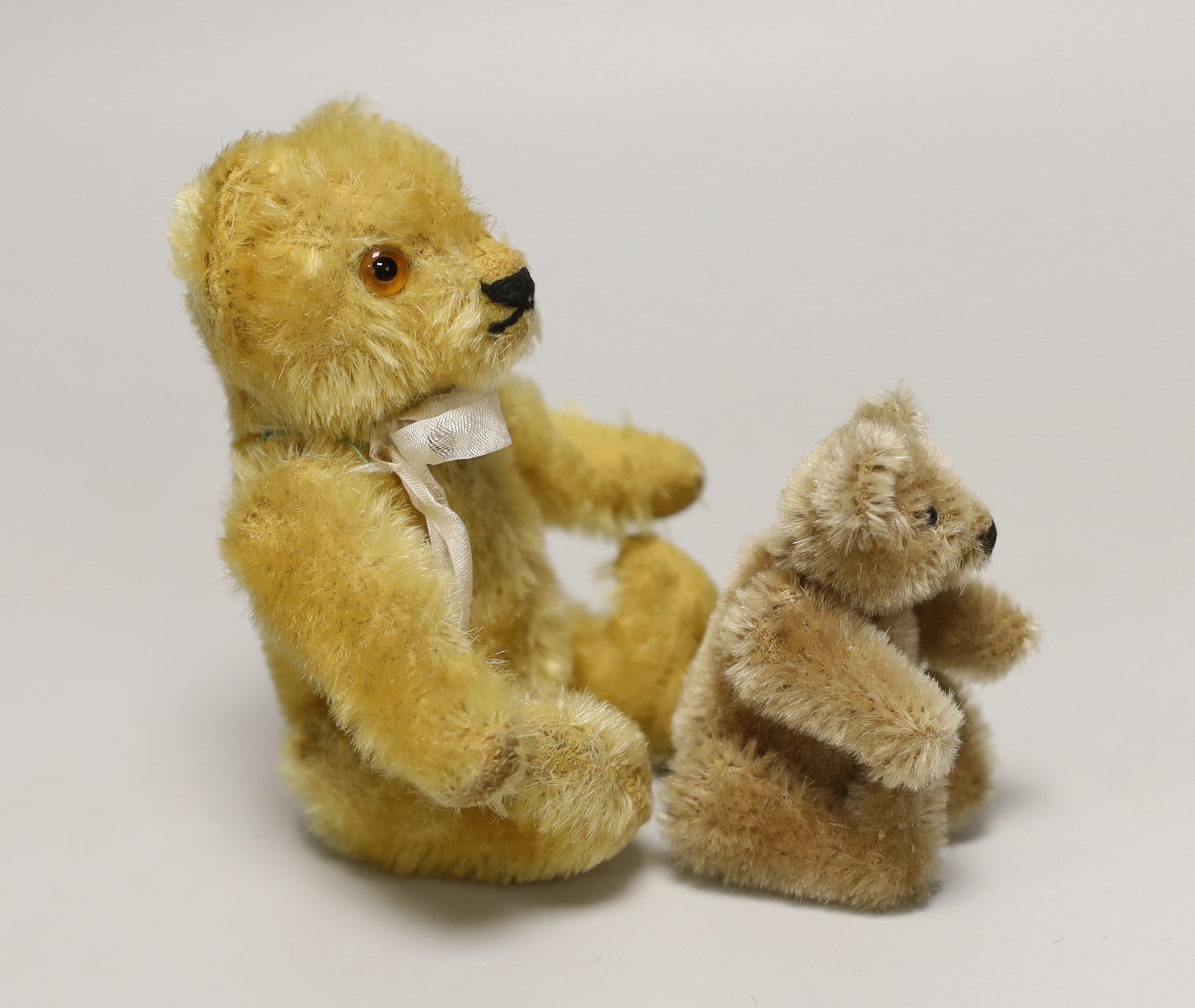 A 1950's Steiff, 6in., good condition, and a 1950's Schuco, 4in., good condition